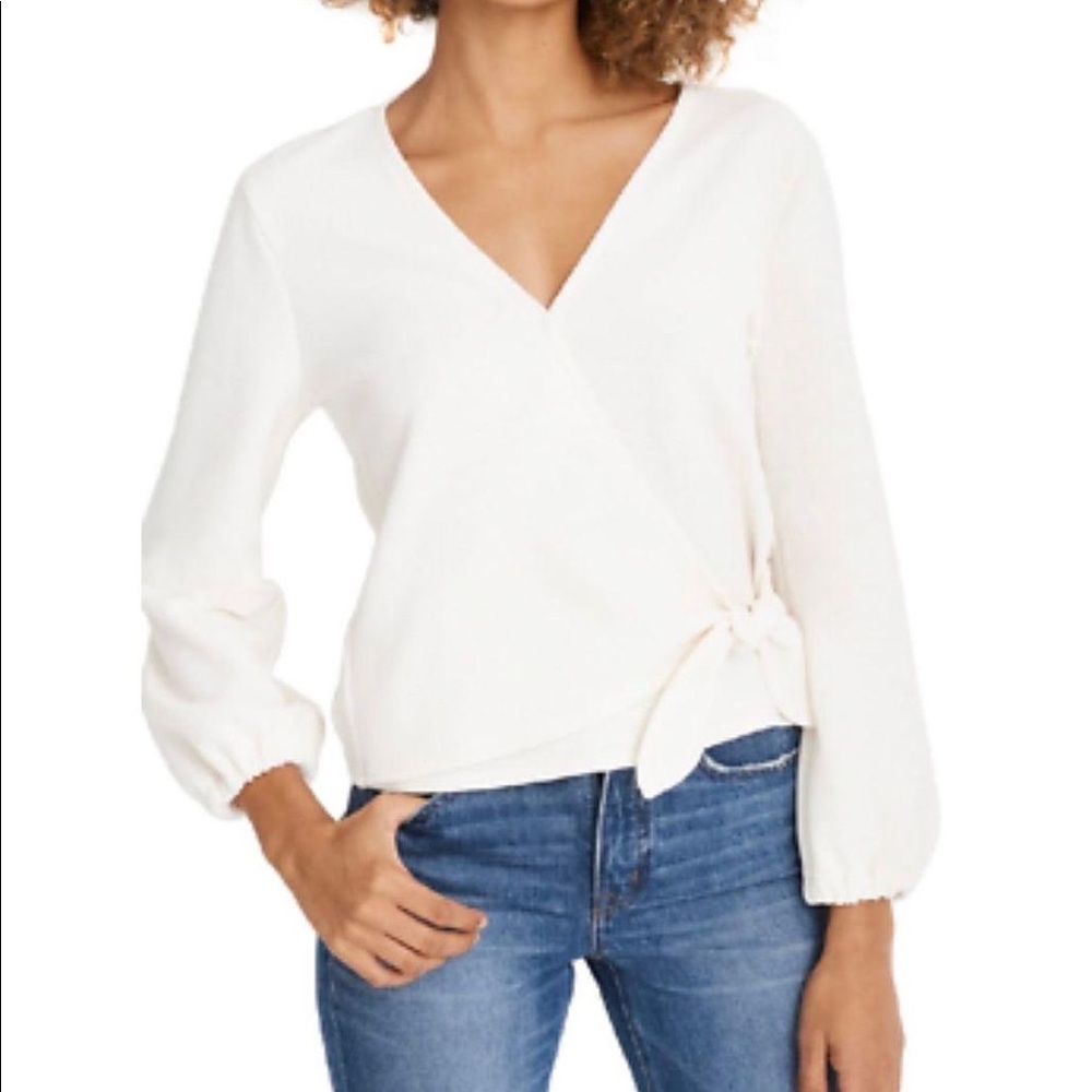 Madewell Texture And Thread Crepe Wrap Top